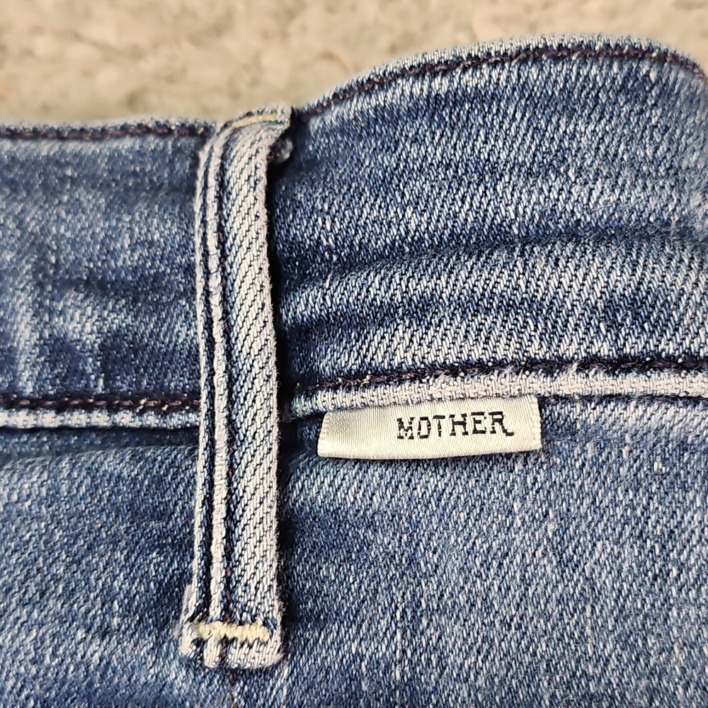 Mother The Hustler Ankle Flare Jeans Womens 25 Blue Fade Denim Made in USA - Picture 15 of 16